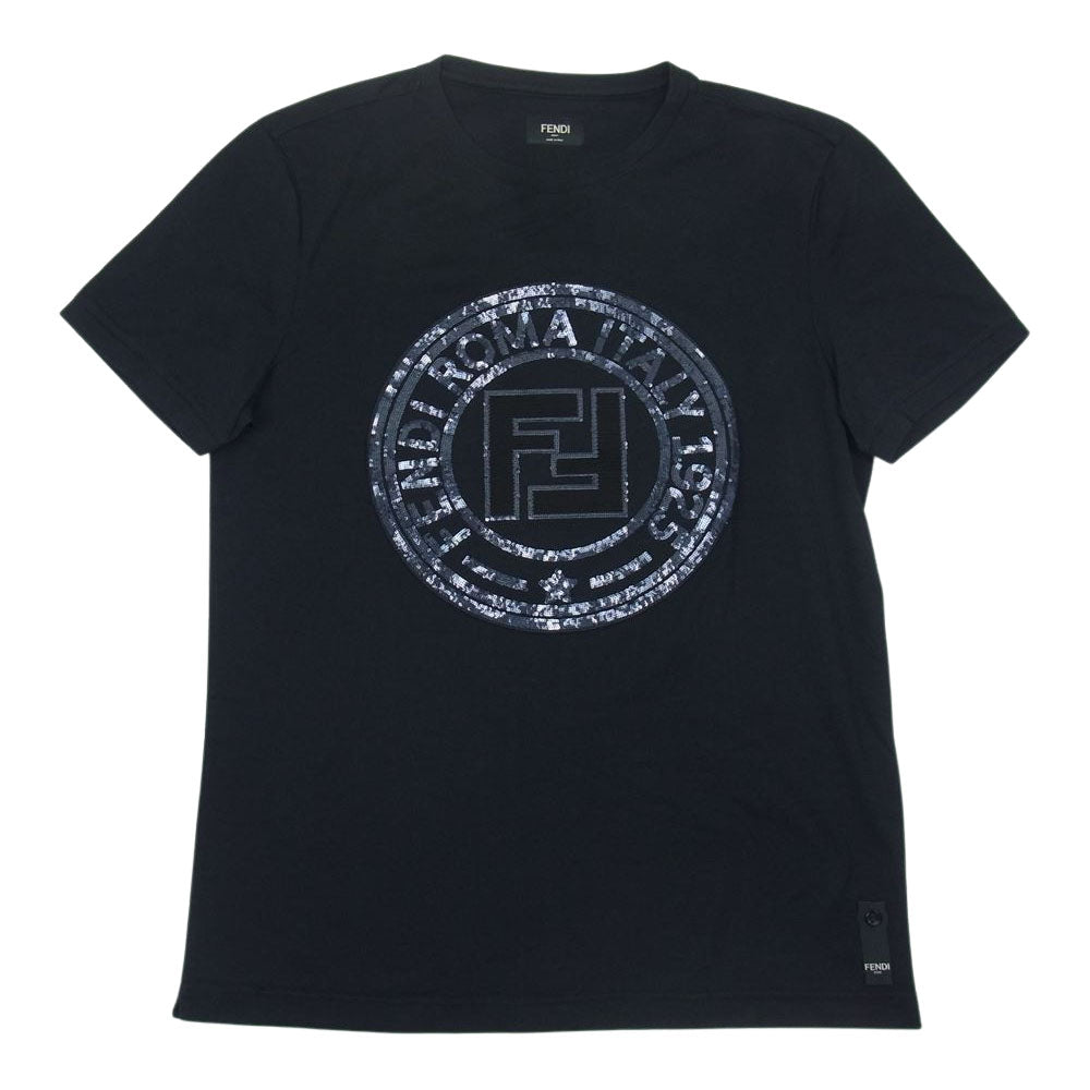 ●新品/正規品● FENDI スパンコール&刺繍 ロゴ Tシャツ