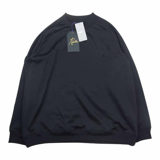 Needles ニードルス 23SS MR305 L/S Mock Neck Tee C/Pe Bright Jersey パピヨン刺繍 モックネック 長袖 Tシャツ スウェット トレーナー ブラック系 L【新古品】【未使用】【中古】