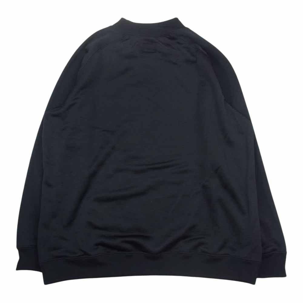 Needles ニードルス 23SS MR305 L/S Mock Neck Tee C/Pe Bright Jersey パピヨン刺繍 モックネック 長袖 Tシャツ スウェット トレーナー ブラック系 L【新古品】【未使用】【中古】