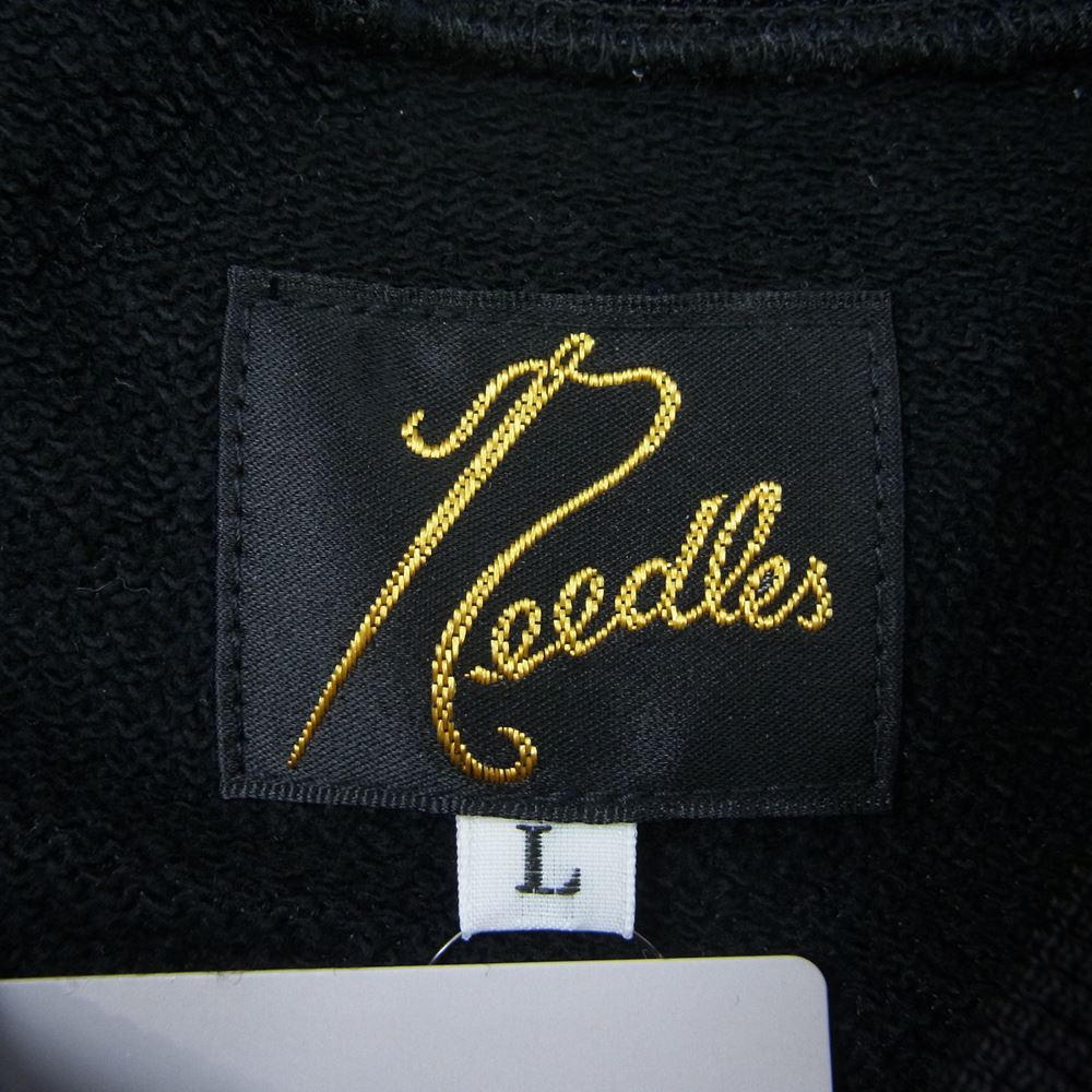 Needles ニードルス 23SS MR305 L/S Mock Neck Tee C/Pe Bright Jersey パピヨン刺繍 モックネック 長袖 Tシャツ スウェット トレーナー ブラック系 L【新古品】【未使用】【中古】