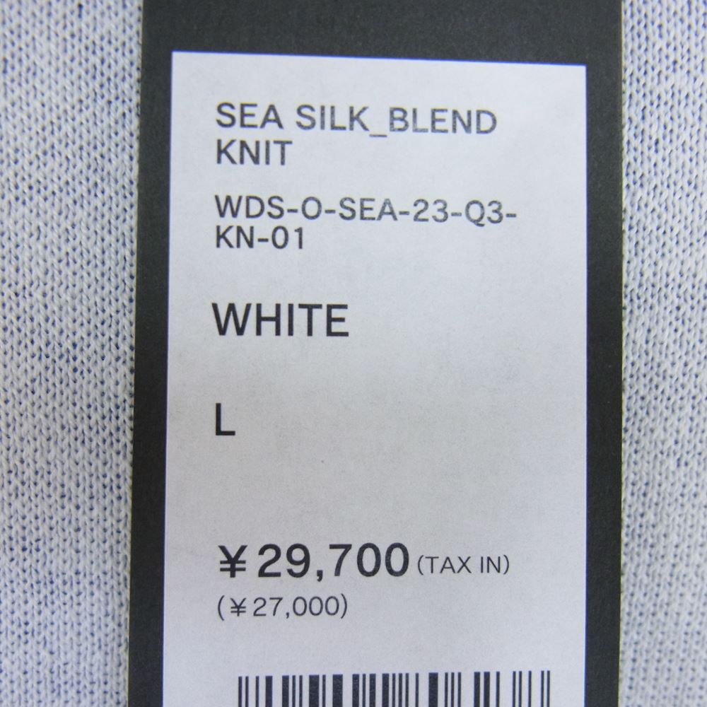 WIND AND SEA ウィンダンシー 23SS WDS-O-SEA-23-Q3-KN-01 ロゴ ジャガード シルク ブレンド ニット セーター ホワイト系 L【新古品】【未使用】【中古】