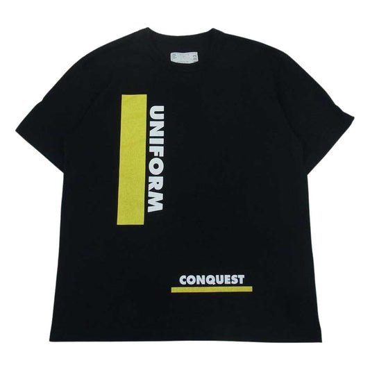 Sacai サカイ 18SS 18-01593M UNIFORM ユニフォーム クルーネック フロントプリント 半袖 Tシャツ ブラック系 3【中古】