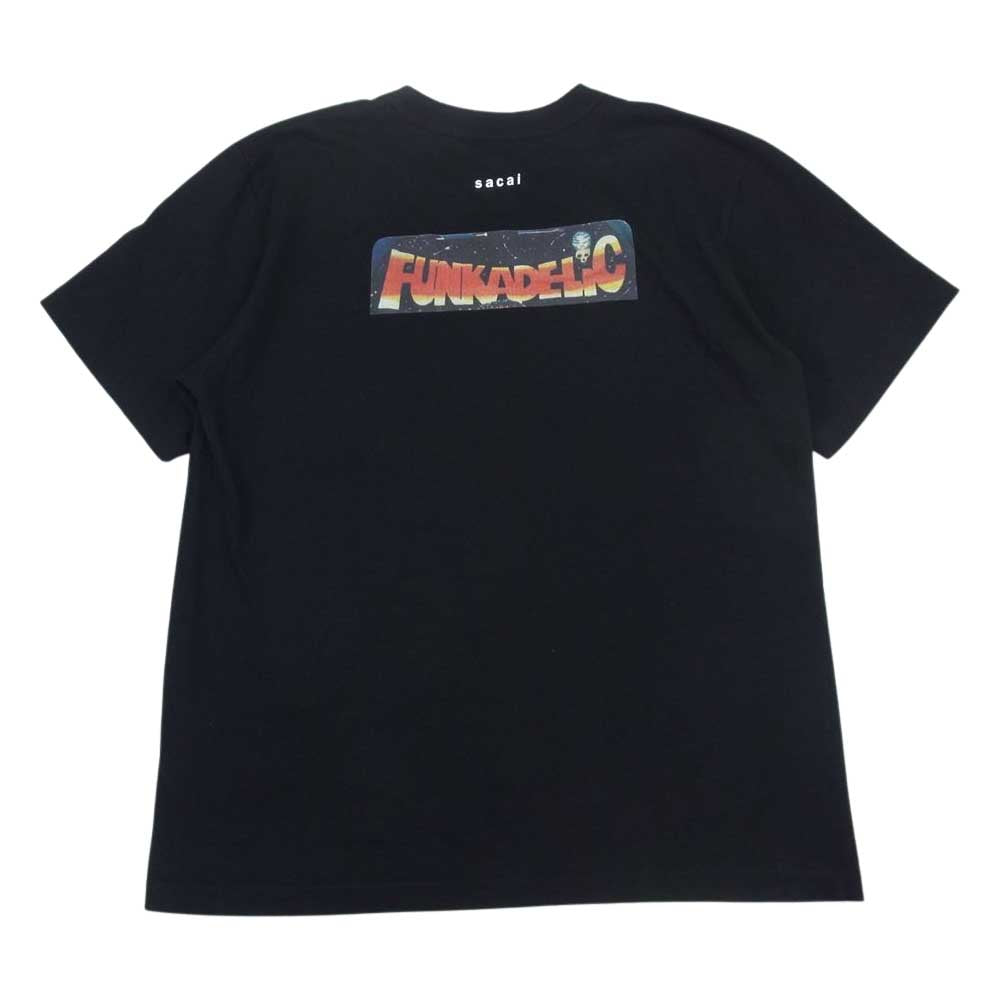 Sacai サカイ 20SS 20-0104S FUNKADELIC ファンカデリック クルーネック フロントプリント 半袖 Tシャツ ブラック系 3【中古】