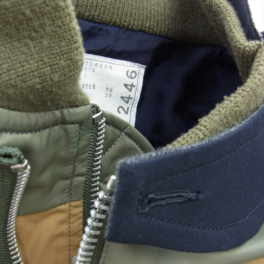 Sacai サカイ 21SS Hank Willias Thomas Solid Mix Blouson ハンクウィリストーマス ソリッド ミックス 再構築 ブルゾン 1【中古】