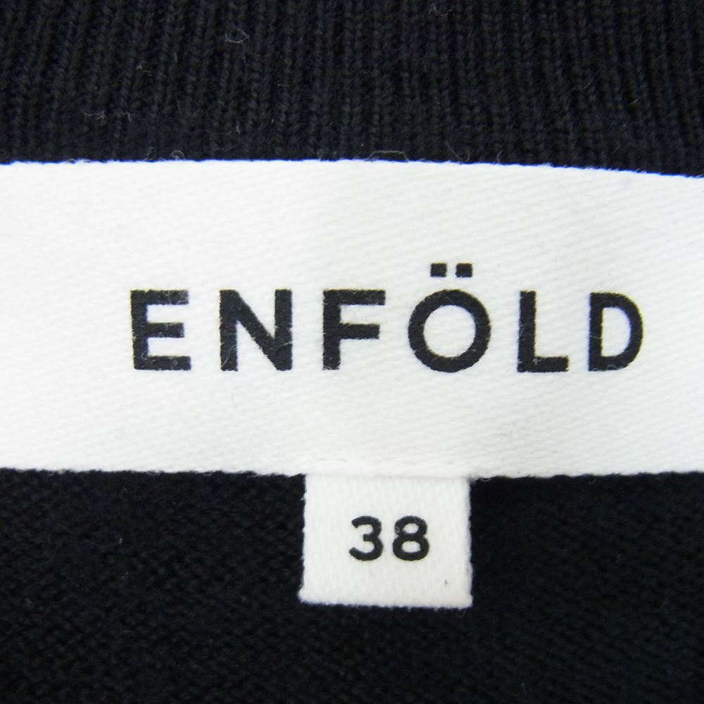 ENFOLD エンフォルド 3009A270-2030 ウール ハイゲージ ワイド プルオーバー クルーネック ニット ブラック系 38【中古】