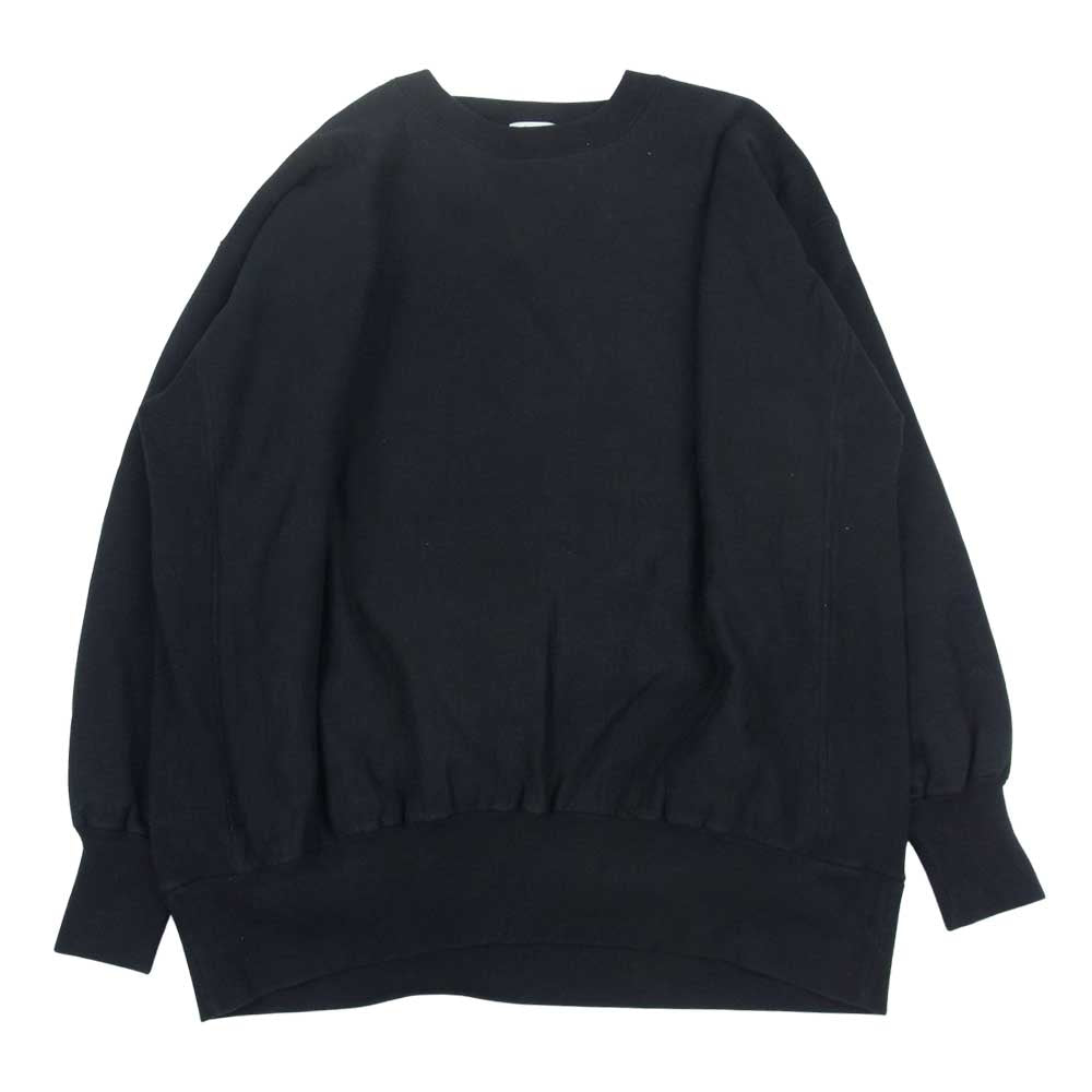 HYKE ハイク 202-12274 012 ヘビーウェイト オーバーサイズ クルーネック スウェット トレーナー ブラック系 1【中古】