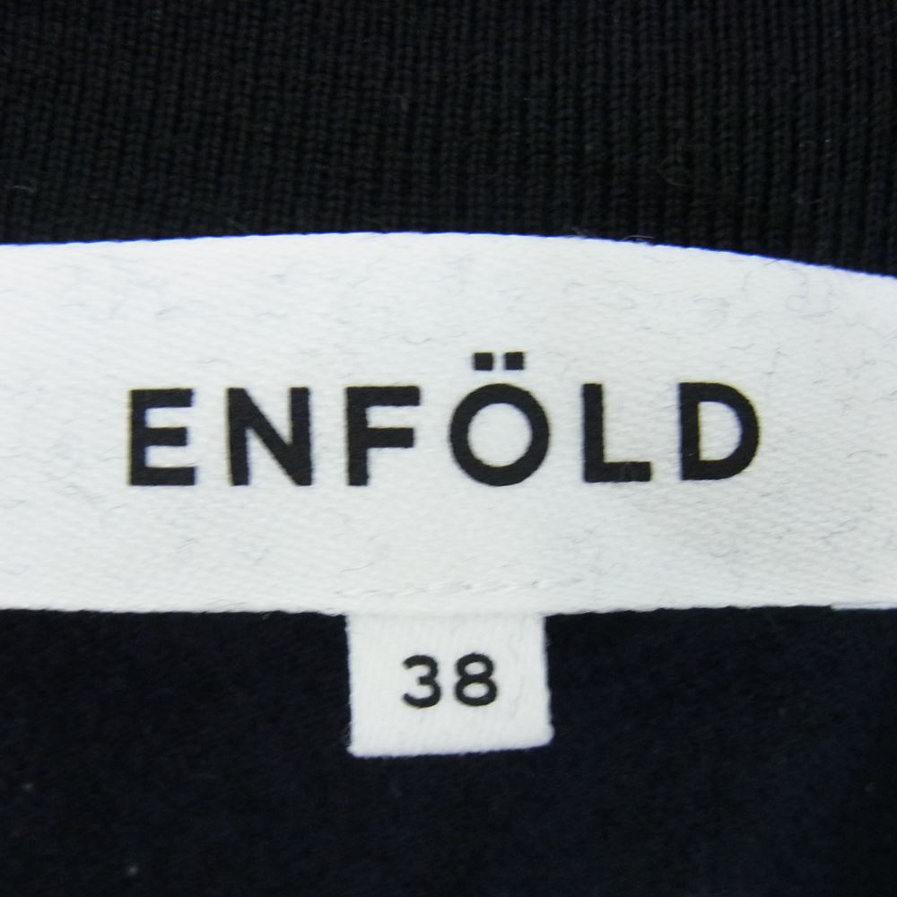 ENFOLD エンフォルド 21AW 300EA230-2500 RIB N/C PULLOVER ストレッチサキソニー リブ プルオーバ― モックネック 長袖 Tシャツ ネイビー系 38【中古】