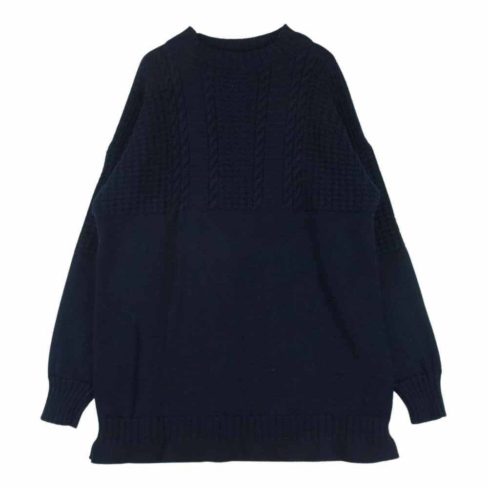 MAISON MARGIELA メゾンマルジェラ 22SS S30GP0336 白タグ 四つタグ クルーネック ウール ニット セーター ダークネイビー系 S【中古】