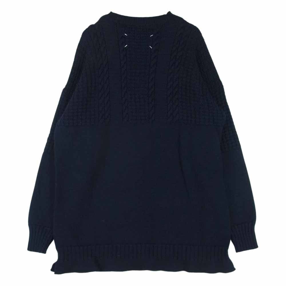 MAISON MARGIELA メゾンマルジェラ 22SS S30GP0336 白タグ 四つタグ クルーネック ウール ニット セーター ダークネイビー系 S【中古】