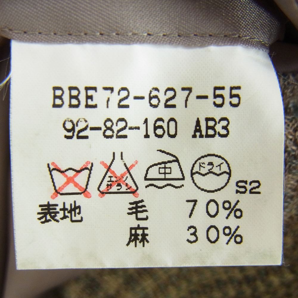 BURBERRY バーバリー BBE72-627-55 Burberrys バーバリーズ 2B チェック ウール リネン テーラード ジャケット カーキ系 サイズ表記無【中古】