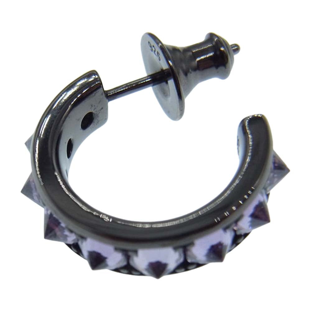 Justin Davis ジャスティンデイビス SEJ669 HEAVEN'S PEAK ストーン スタッズ ピアス ブラック系 パープル系【極上美品】【中古】