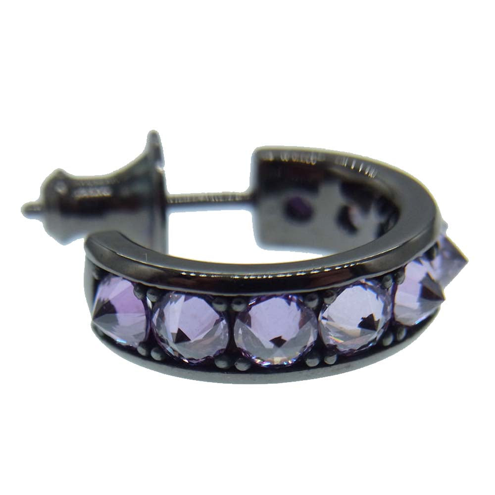 Justin Davis ジャスティンデイビス SEJ669 HEAVEN'S PEAK ストーン スタッズ ピアス ブラック系 パープル系【極上美品】【中古】