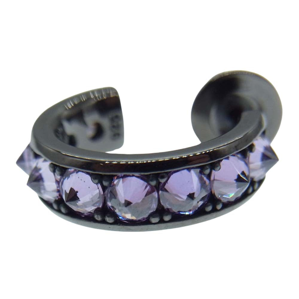 Justin Davis ジャスティンデイビス SEJ669 HEAVEN'S PEAK ストーン スタッズ ピアス ブラック系 パープル系【極上美品】【中古】