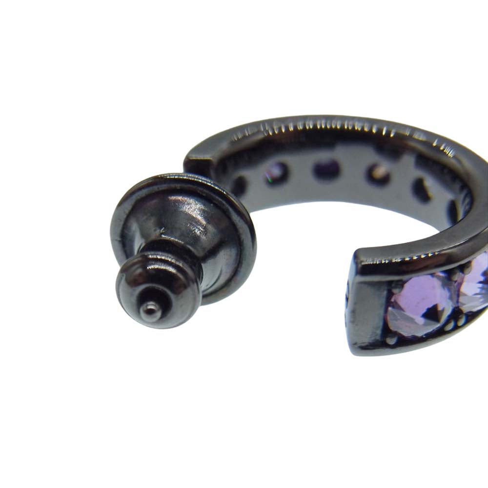 Justin Davis ジャスティンデイビス SEJ669 HEAVEN'S PEAK ストーン スタッズ ピアス ブラック系 パープル系【極上美品】【中古】