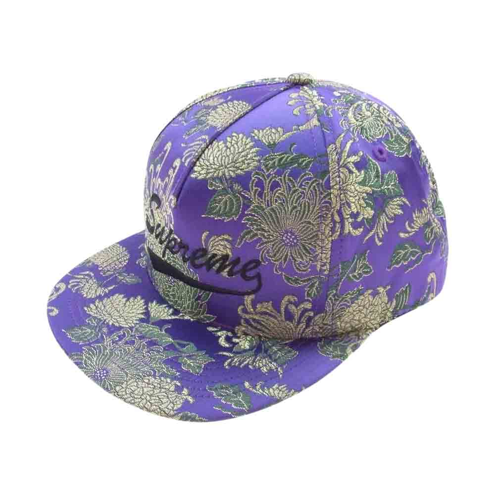 Supreme シュプリーム 17SS Eastern Floral 5-Panel イースタン フローラル ロゴ 5パネル キャップ パープル系【中古】