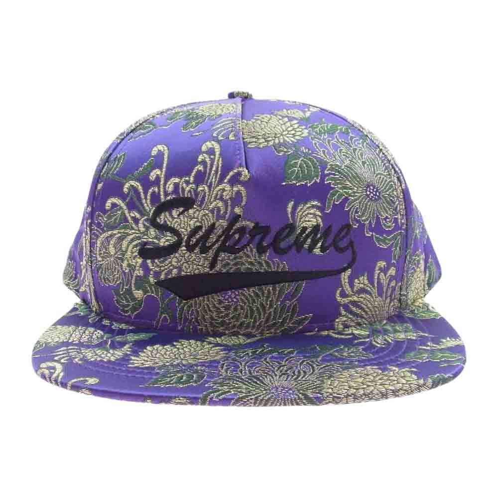 Supreme シュプリーム 17SS Eastern Floral 5-Panel イースタン フローラル ロゴ 5パネル キャップ パープル系【中古】