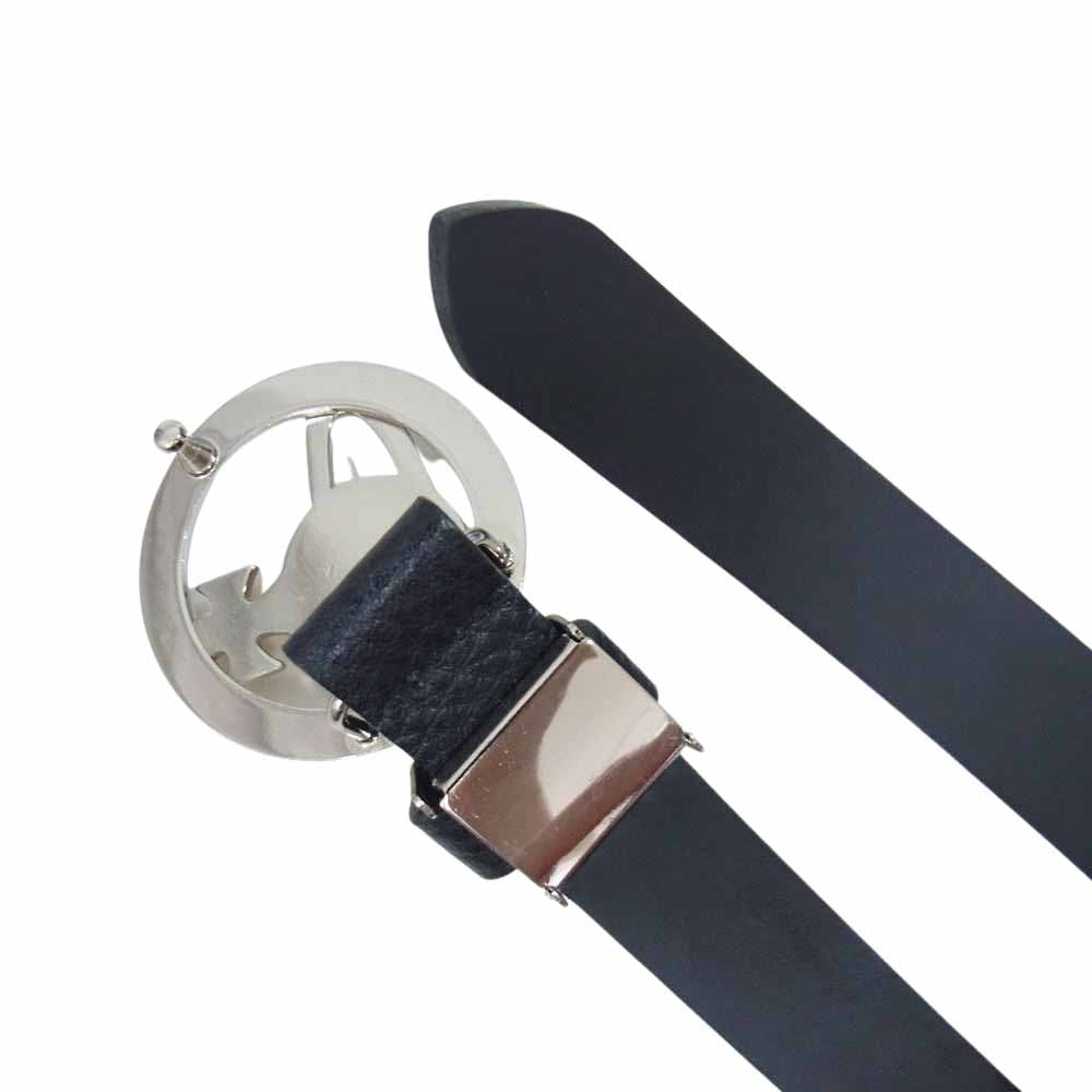 Vivienne Westwood ヴィヴィアンウエストウッド サークル オーブ ロゴバックル レザー ベルト ブラック系【中古】