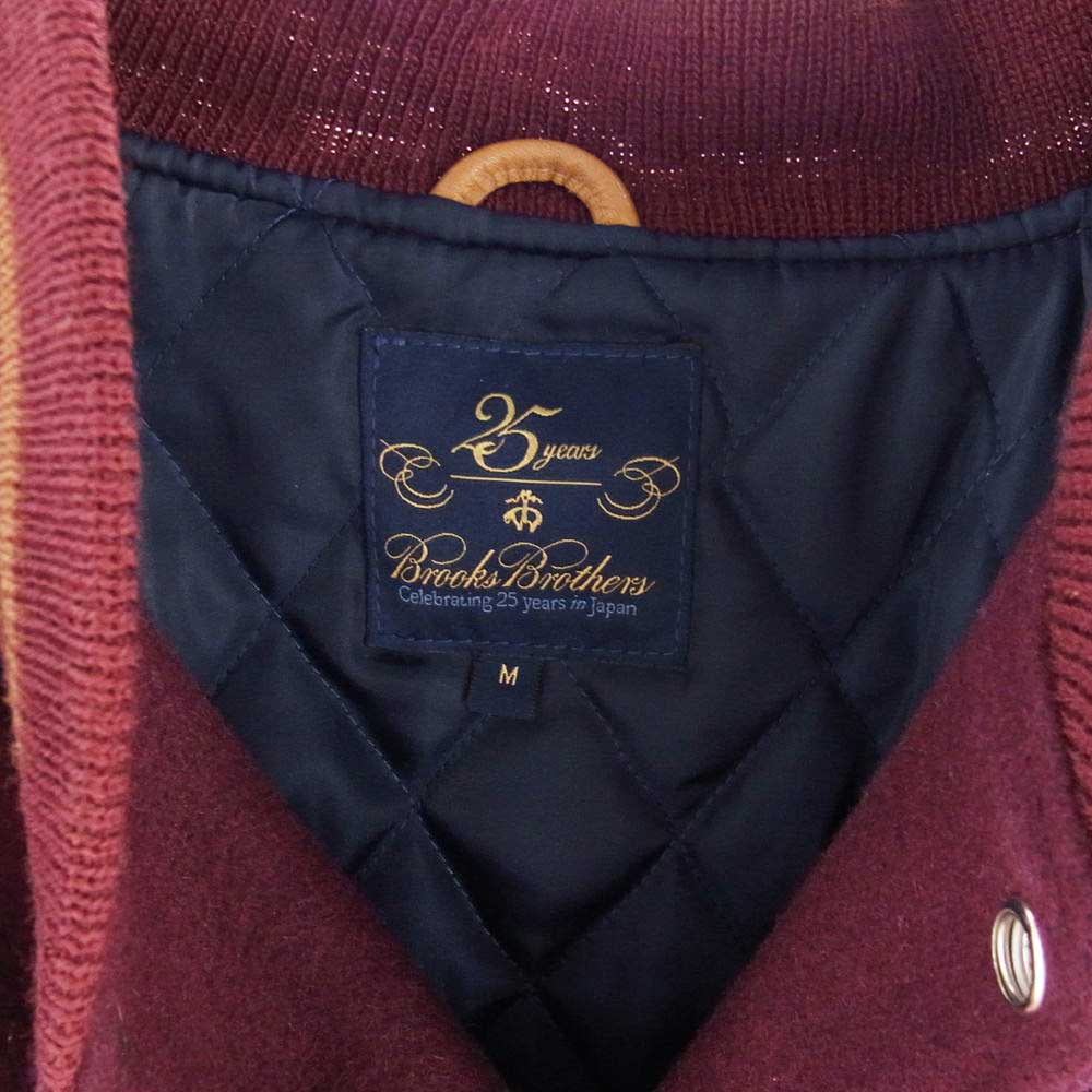 Brooks Brothers ブルックスブラザーズ 袖 レザー 刺繍 ロゴ スタジャン ライトブラウン系 ボルドー系【中古】