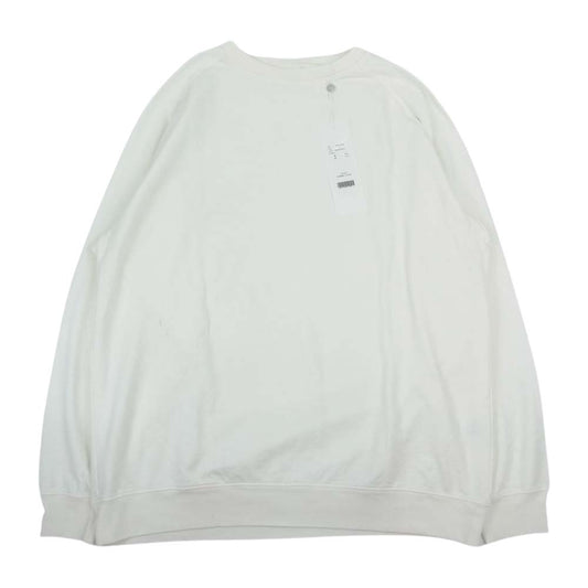 COMOLI コモリ 22AW W03-05008 COTTON SILK CREWNECK コットン シルク クルーネック ラグラン 長袖 Tシャツ ホワイト系 3【極上美品】【中古】