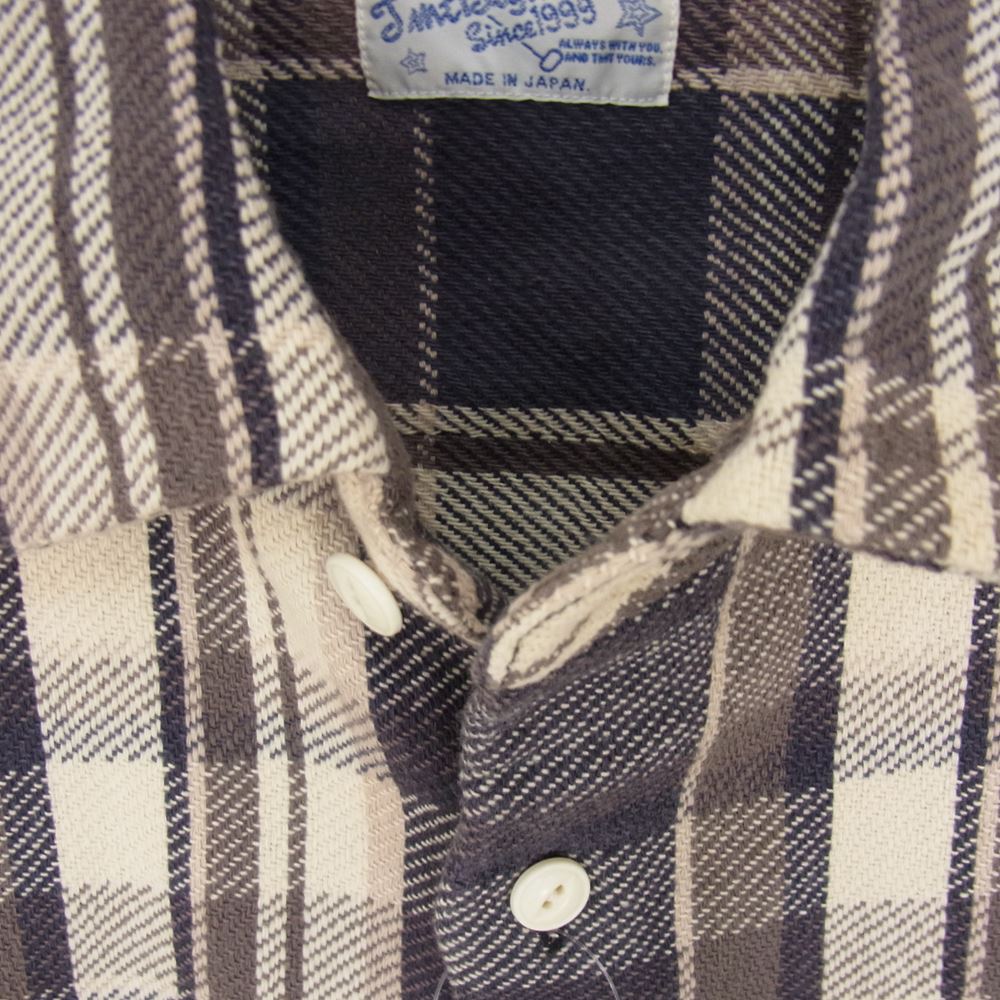 TMT ティーエムティー TSH-S2206 VINTAGE PLAID SHIRTS ビンテージ プレイド チェック ネル 長袖 シャツ チャコール系 M【美品】【中古】