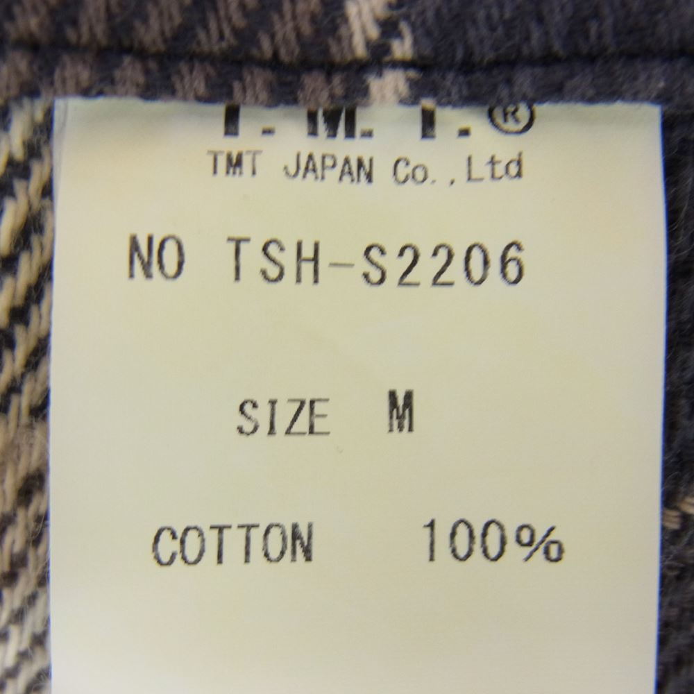 TMT ティーエムティー TSH-S2206 VINTAGE PLAID SHIRTS ビンテージ プレイド チェック ネル 長袖 シャツ チャコール系 M【美品】【中古】