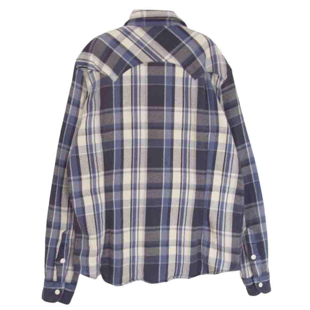TMT ティーエムティー TSH-S2206 VINTAGE PLAID SHIRTS ビンテージ プレイド チェック ネル 長袖 シャツ ブルー系 M【美品】【中古】