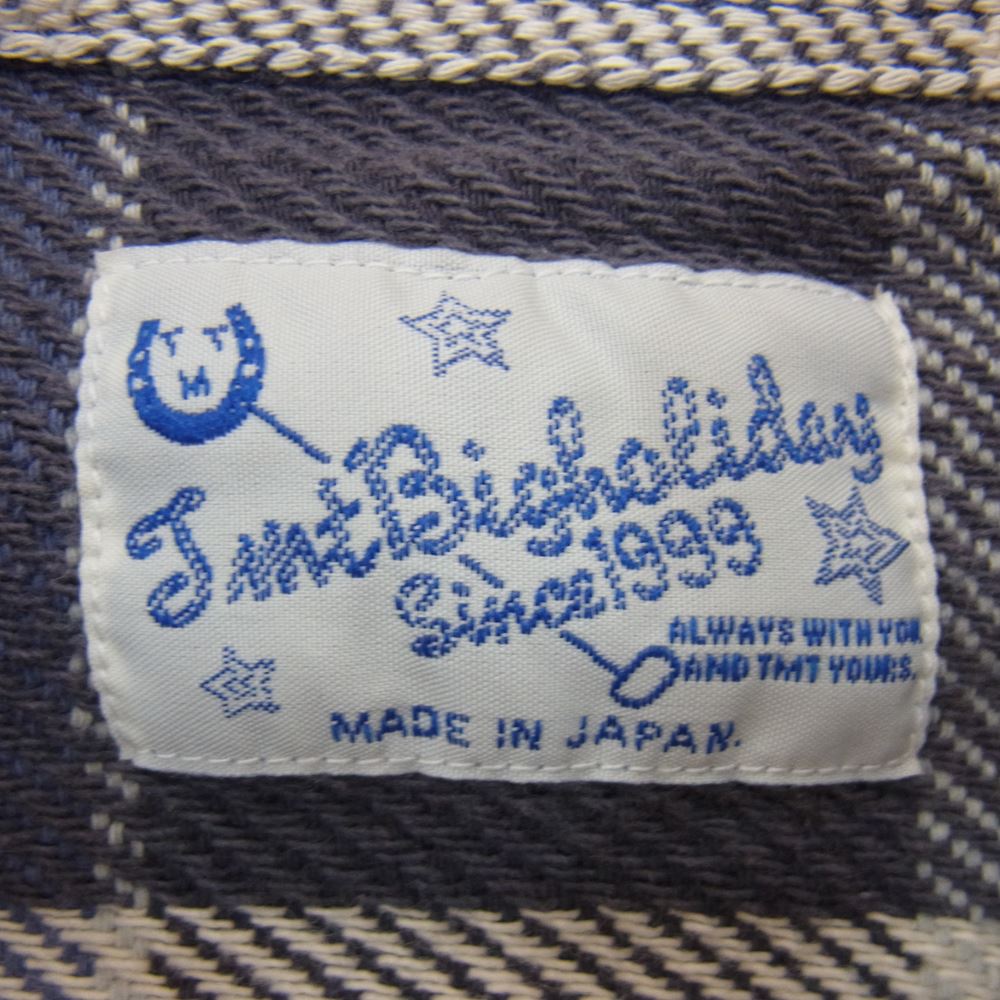 TMT ティーエムティー TSH-S2206 VINTAGE PLAID SHIRTS ビンテージ プレイド チェック ネル 長袖 シャツ ブルー系 M【美品】【中古】