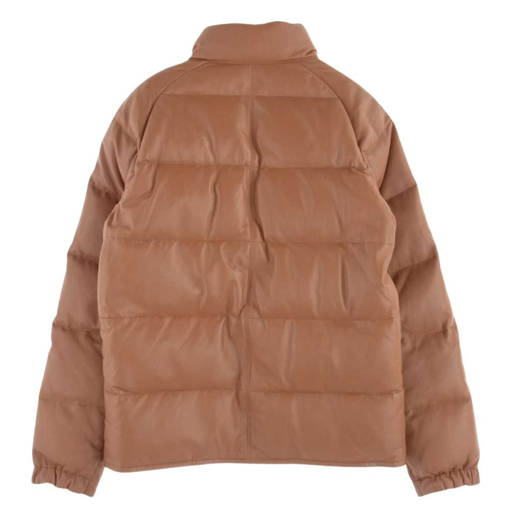 A BATHING APE アベイシングエイプ 復刻 シープスキン レザー ダウン ジャケット ブラウン系 M【美品】【中古】