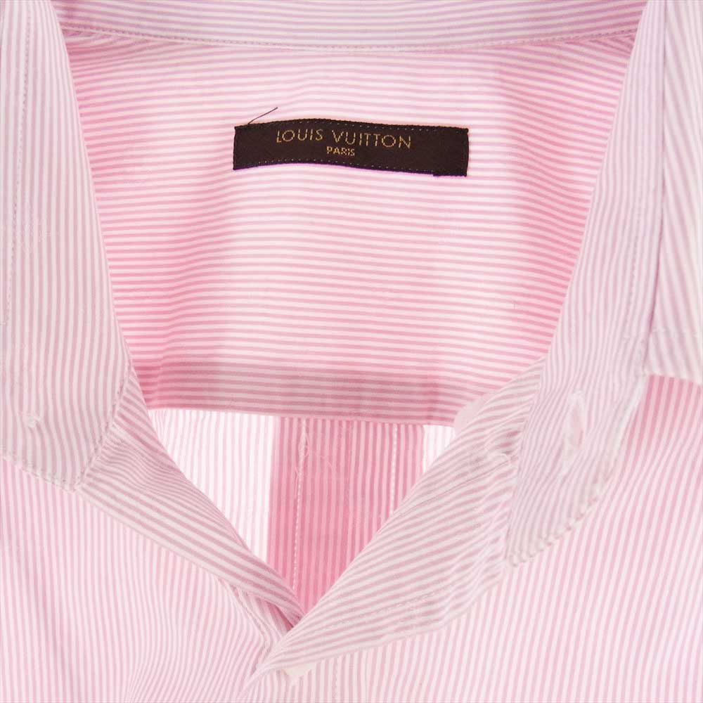 LOUIS VUITTON ルイ・ヴィトン モノグラム ストライプ シャツ 長袖 ピンク系 XS【中古】