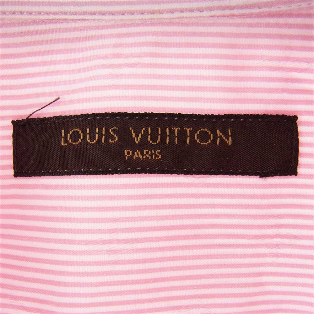 LOUIS VUITTON ルイ・ヴィトン モノグラム ストライプ シャツ 長袖 ピンク系 XS【中古】