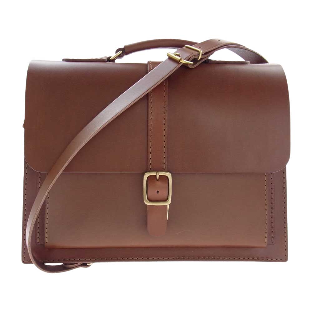 HERZ ヘルツ BC-4 1本ベルト 3way レザー ビジネス バッグ ブラウン系【新古品】【未使用】【中古】