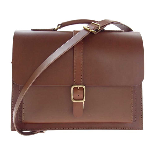 HERZ ヘルツ BC-4 1本ベルト 3way レザー ビジネス バッグ ブラウン系【新古品】【未使用】【中古】