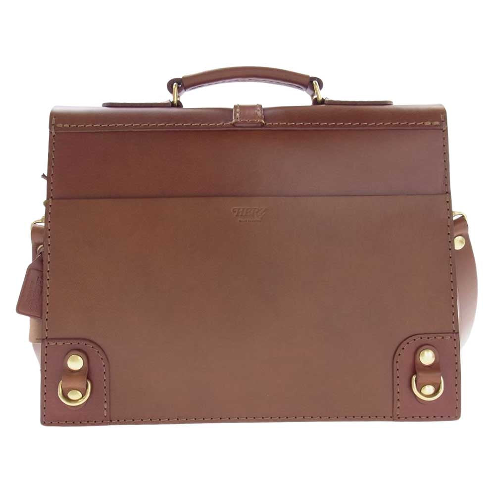 HERZ ヘルツ BC-4 1本ベルト 3way レザー ビジネス バッグ ブラウン系【新古品】【未使用】【中古】