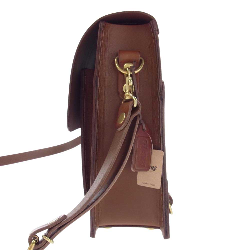 HERZ ヘルツ BC-4 1本ベルト 3way レザー ビジネス バッグ ブラウン系【新古品】【未使用】【中古】