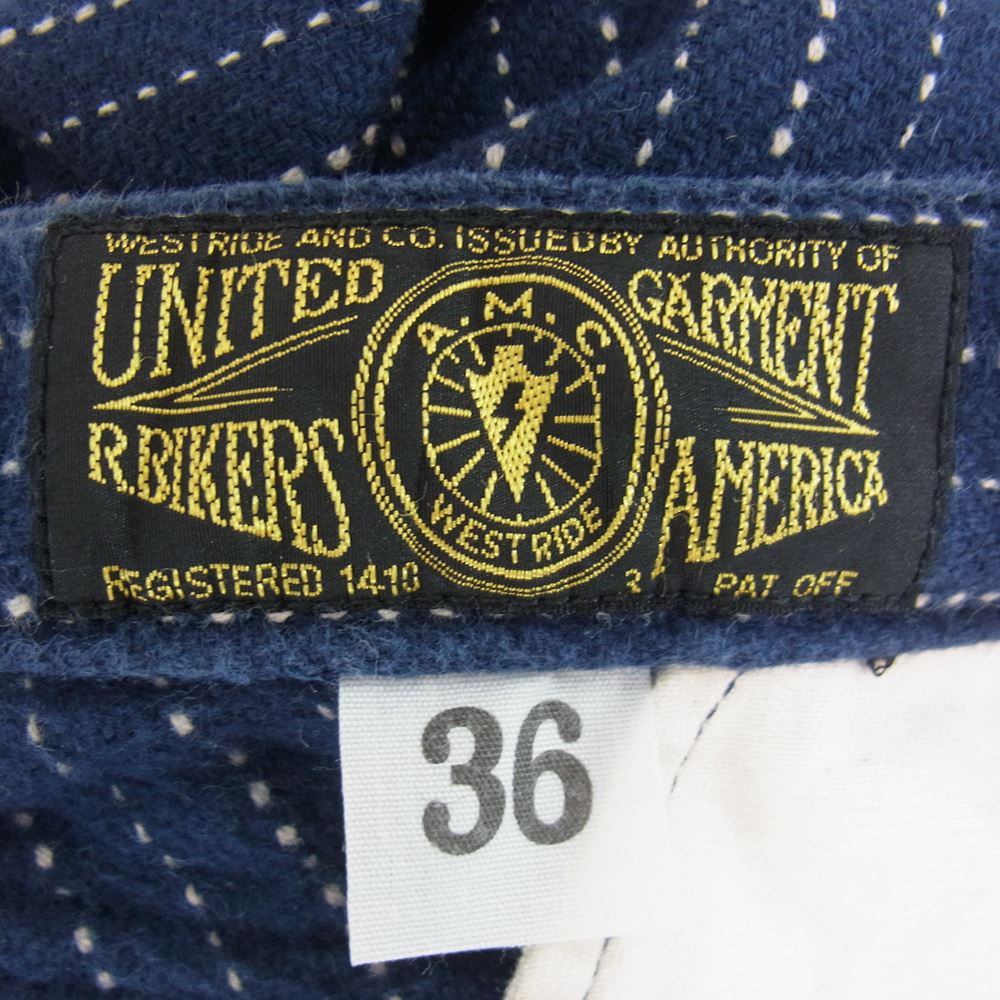 ウエストライド CYCLE SHORTS ウォバッシュ ストライプ サイクル ショーツ ハーフ パンツ ネイビー系 36【中古】