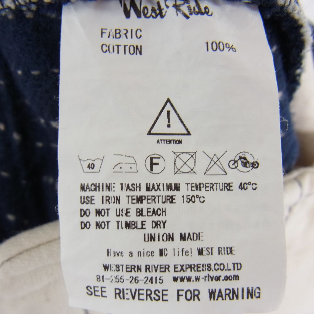 ウエストライド CYCLE SHORTS ウォバッシュ ストライプ サイクル ショーツ ハーフ パンツ ネイビー系 36【中古】