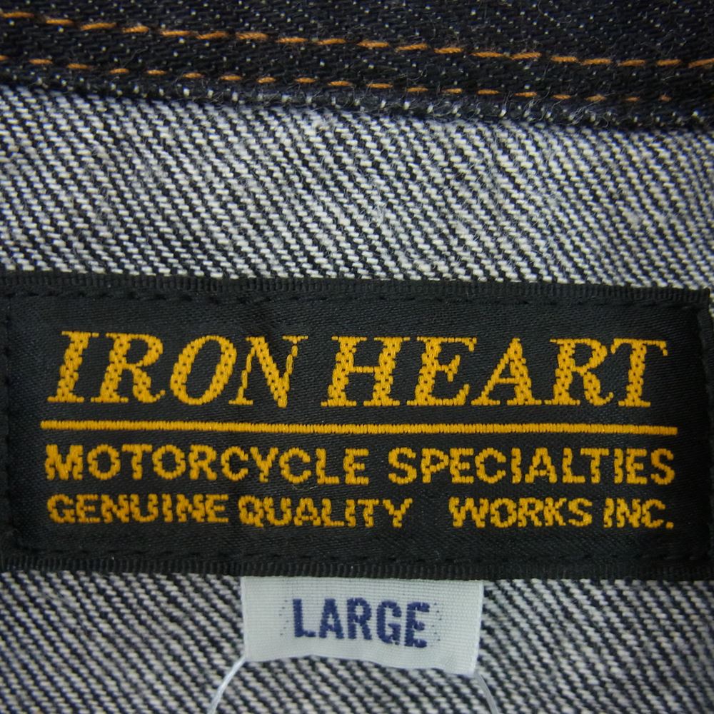 IRON HEART アイアンハート ウエスタン デニム シャツ インディゴブルー系 L【中古】