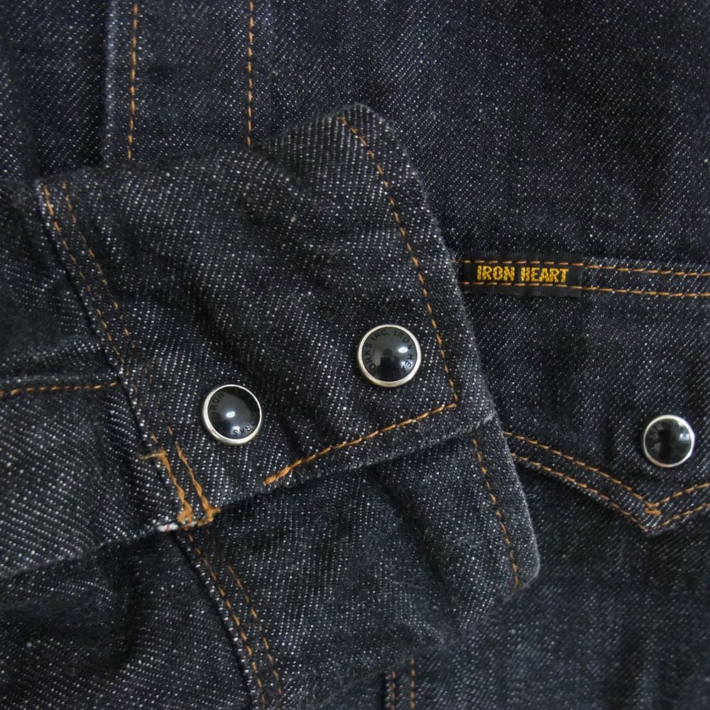 IRON HEART アイアンハート ウエスタン デニム シャツ インディゴブルー系 L【中古】