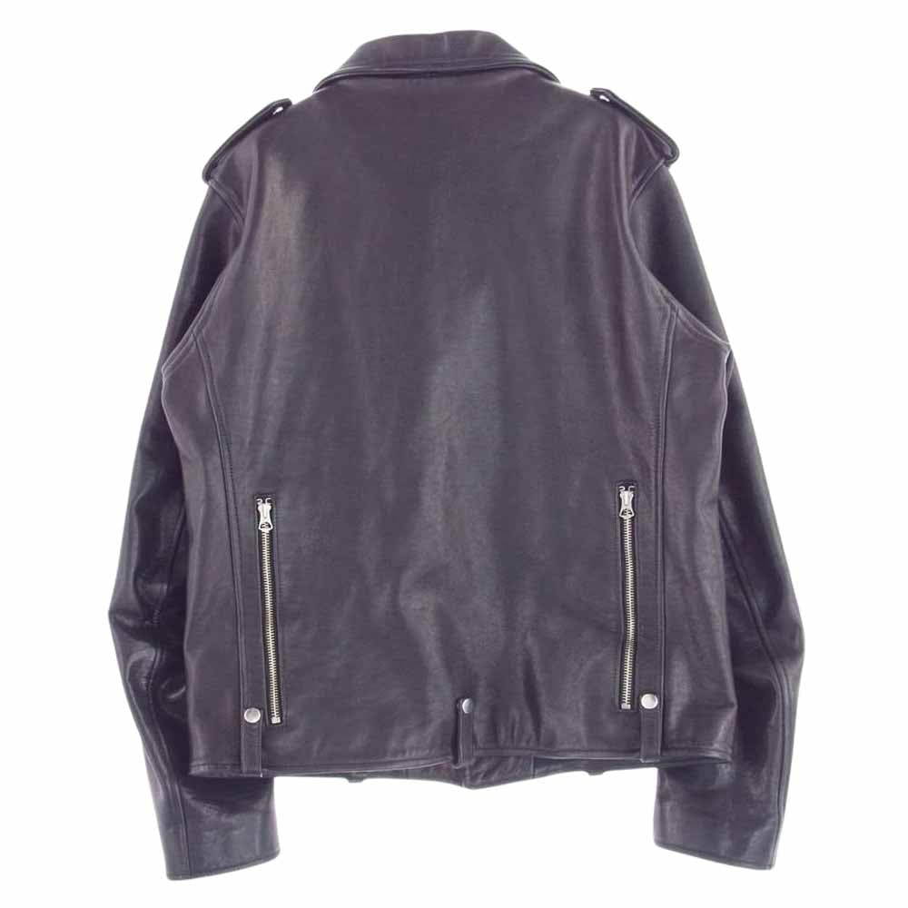 サンセットベイ KINGS キングス ナチュラル シュリンク カウハイド レザー ダブル ライダース ジャケット ブラック系 4【中古】