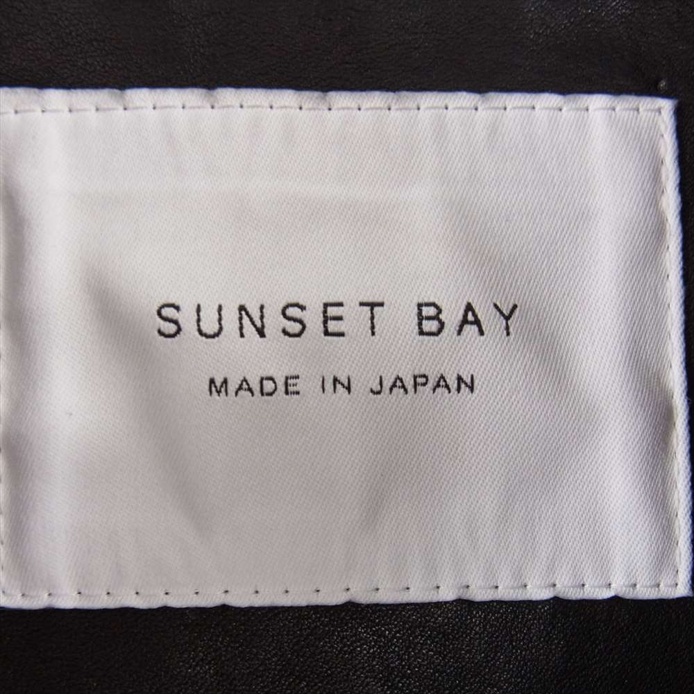 サンセットベイ KINGS キングス ナチュラル シュリンク カウハイド レザー ダブル ライダース ジャケット ブラック系 4【中古】