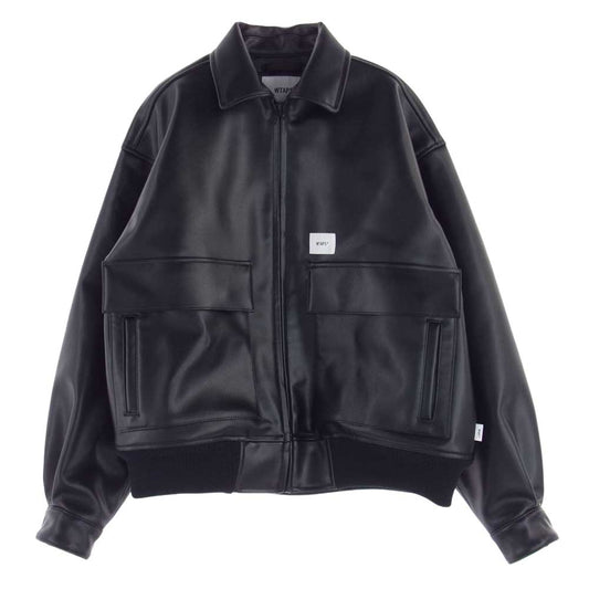 WTAPS ダブルタップス 22AW 222BRDT-JKM07 JFW-01 JACKET SYNTHETIC クロスボーン フライト ジャケット ブラック系 01【極上美品】【中古】