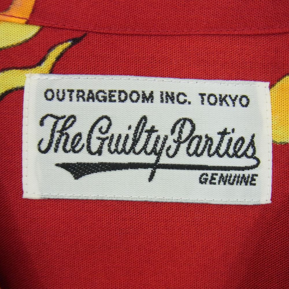 WACKO MARIA ワコマリア TIM LEHI / S/S HAWAIIAN SHIRT TYPE-3 オープンカラー タイガー アロハ シャツ レッド系 L【美品】【中古】