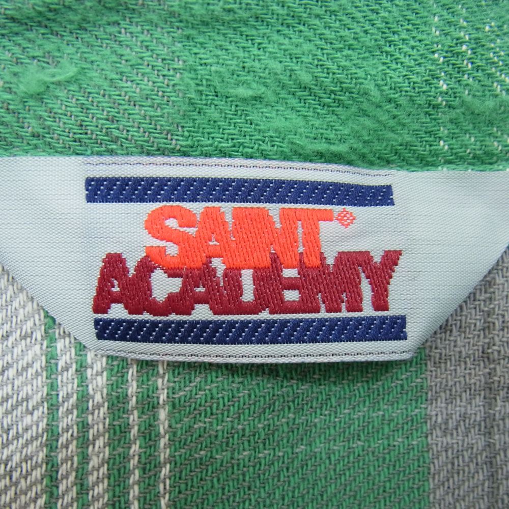 SAINT MICHAEL セントマイケル 23SS SM-S23-0000-088 SA FLANNEL SHIRT/CHECK 長袖 フランネルシャツ ダメージ加工  グリーン系 XL【美品】【中古】