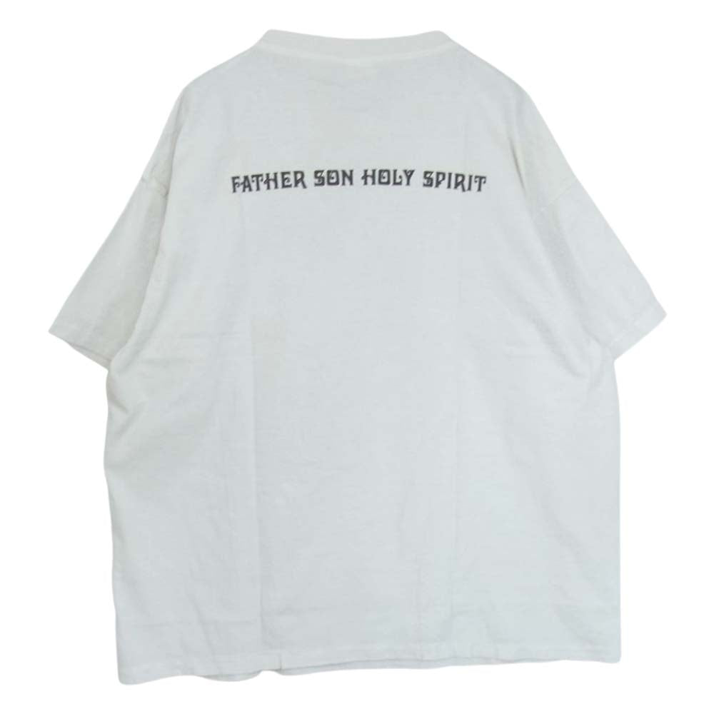 SAINT MICHAEL セントマイケル 23SS SM-S23-0000-119 × NEIGHBORHOOD ネイバーフッド STHD_SS TEE/WU WH 半袖 Tシャツ USED加工 ホワイト オフホワイト系 XXL【新古品】【未使用】【中古】