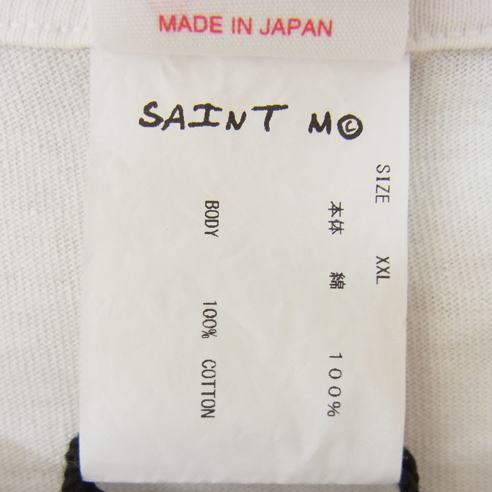 SAINT MICHAEL セントマイケル 23SS SM-S23-0000-119 × NEIGHBORHOOD ネイバーフッド STHD_SS TEE/WU WH 半袖 Tシャツ USED加工 ホワイト オフホワイト系 XXL【新古品】【未使用】【中古】