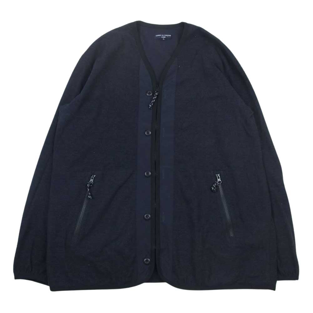 COMME des GARCONS HOMME コムデギャルソンオム 23SS HK-T012 コットンパイル ライナー カーディガン ダークネイビー系 L【中古】