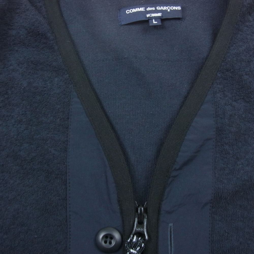 COMME des GARCONS HOMME コムデギャルソンオム 23SS HK-T012 コットンパイル ライナー カーディガン ダークネイビー系 L【中古】
