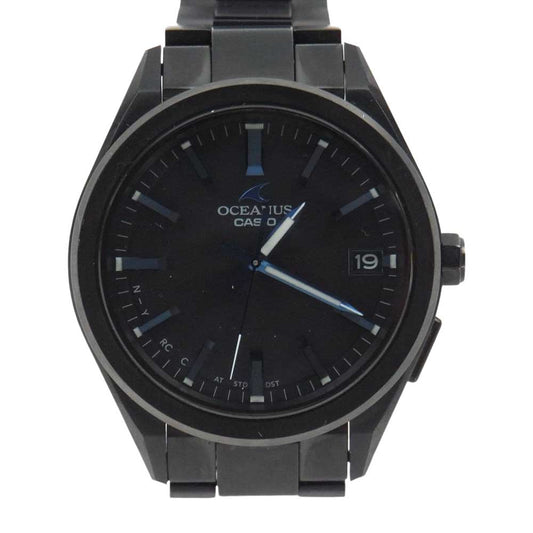 CASIO カシオ OCW-T200SB-1AJF オシアナス ステンレススチール タフソーラー ソーラー電波 腕時計 ウォッチ ブラック系【中古】