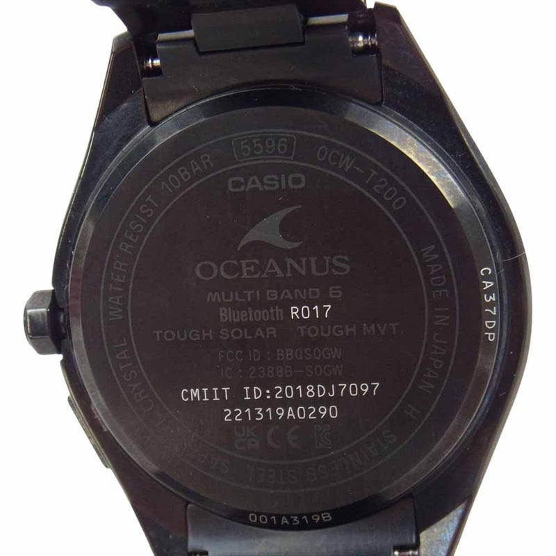 CASIO カシオ OCW-T200SB-1AJF オシアナス ステンレススチール タフソーラー ソーラー電波 腕時計 ウォッチ ブラック系【中古】