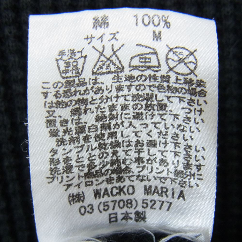 WACKO MARIA ワコマリア GUILTY PARTIES プリント ヘンリーネック サーマル カットソー ブラック系 M【中古】